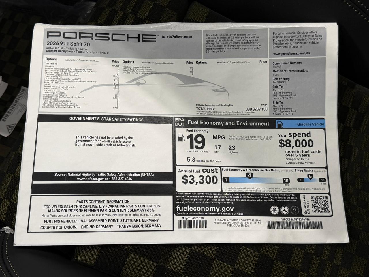 2026 Porsche 911 Spirit 70 Newark DE