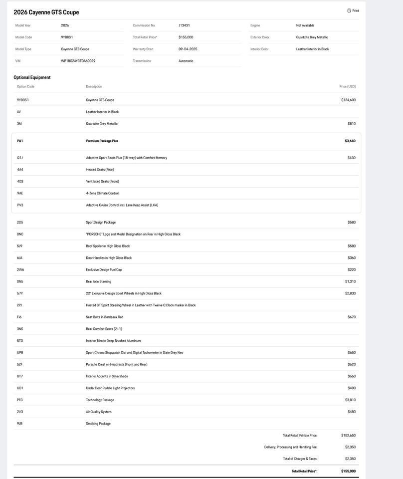 2026 Porsche Cayenne GTS Coupe Pompano Beach FL
