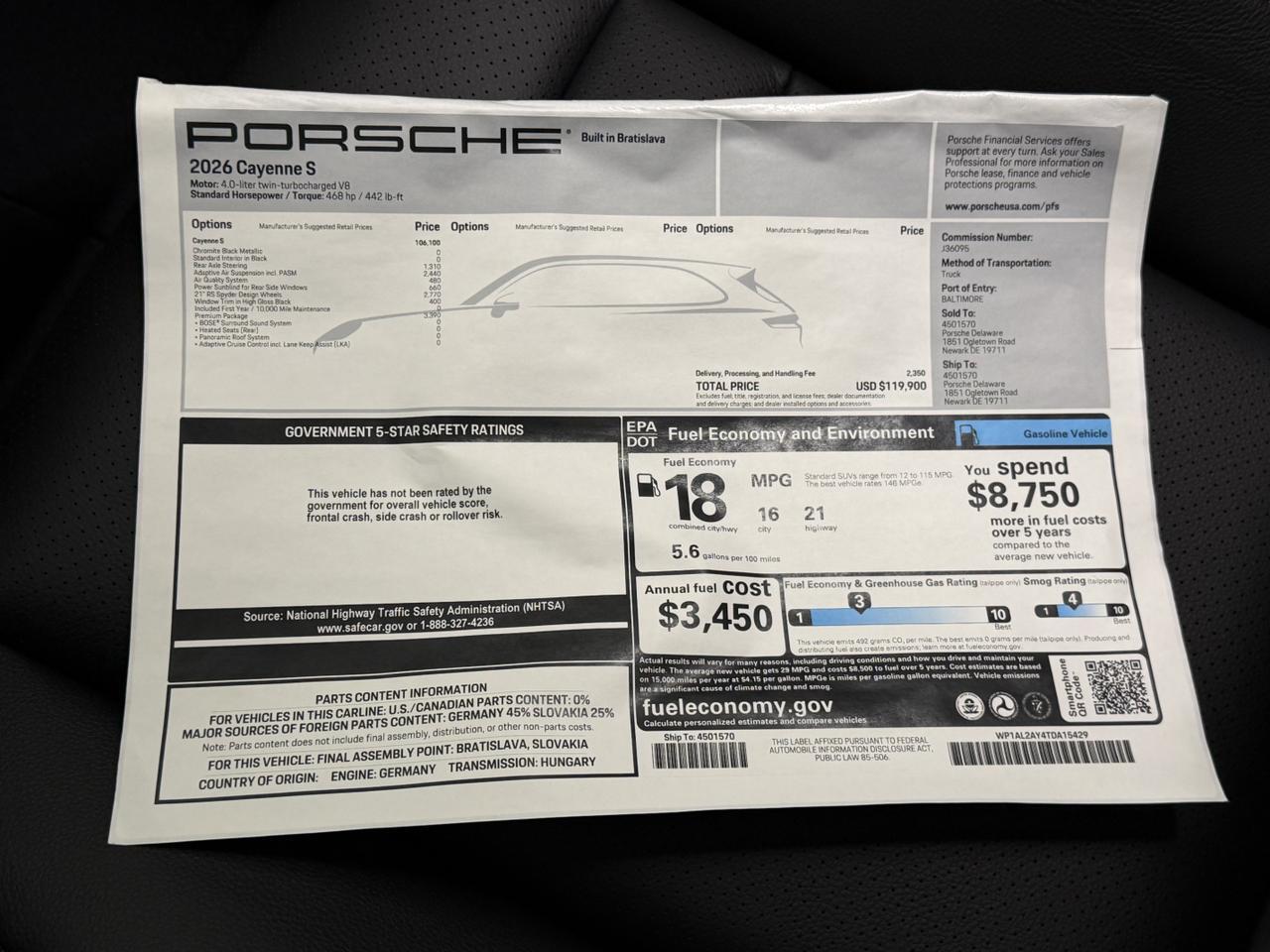 2026 Porsche Cayenne S Newark DE