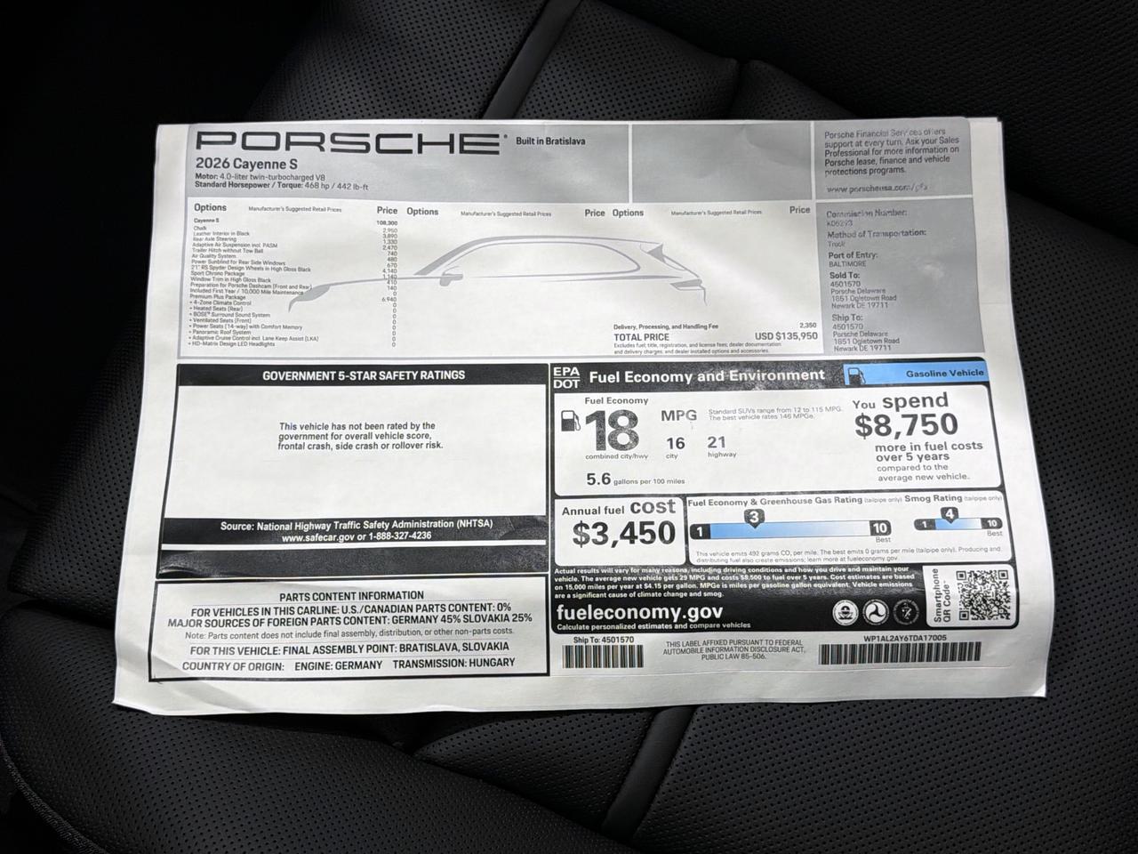 2026 Porsche Cayenne S Newark DE