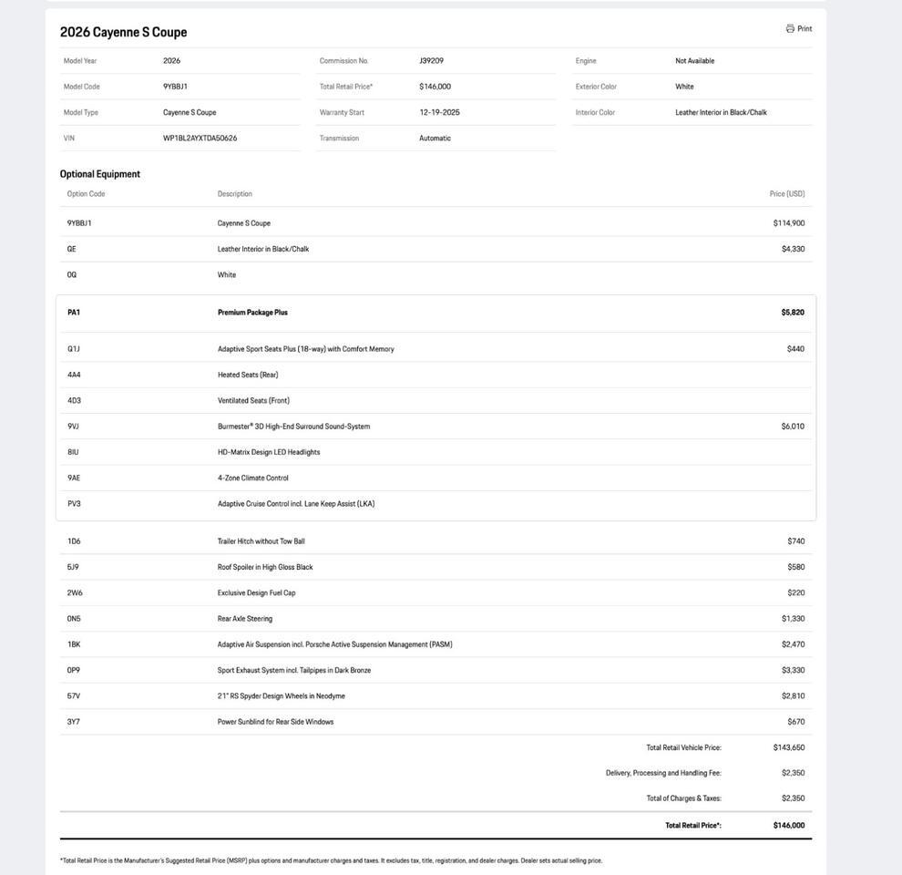 2026 Porsche Cayenne S Pompano Beach FL