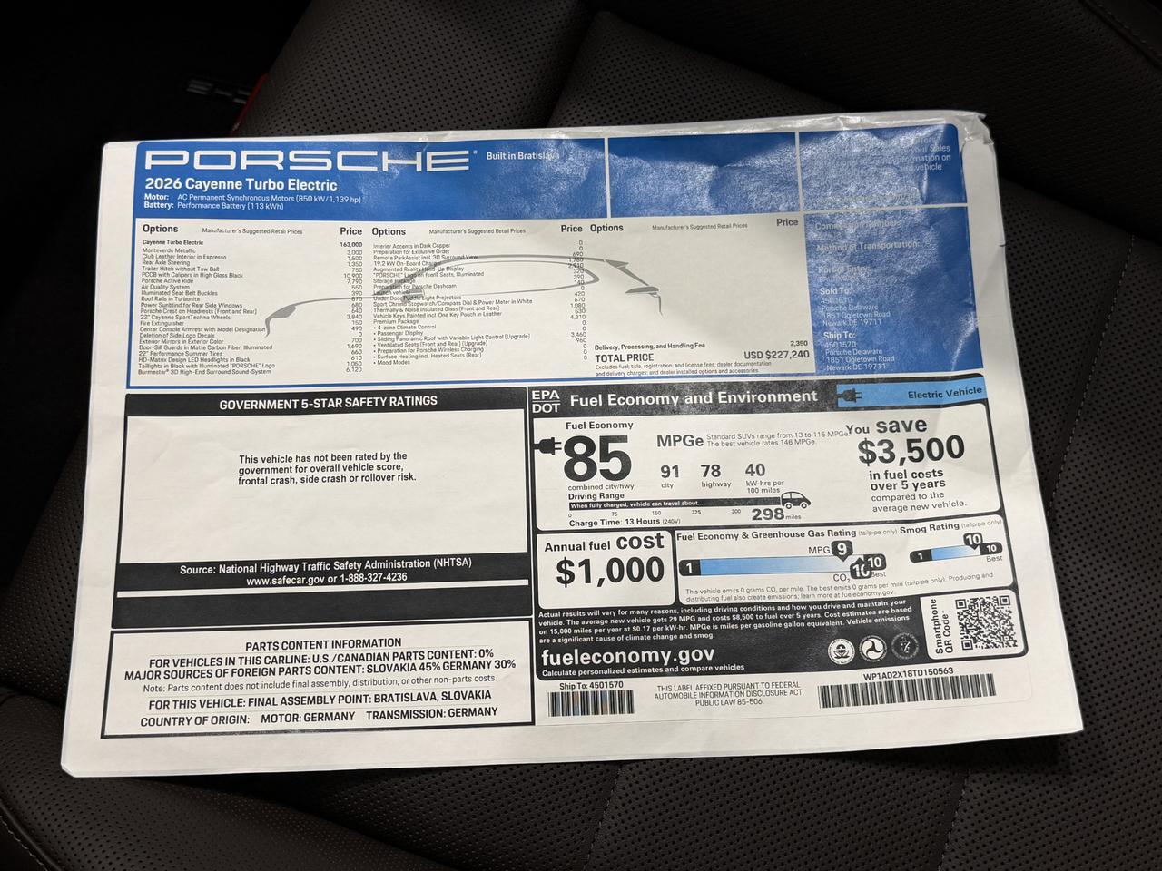 2026 Porsche Cayenne Turbo Electric Newark DE