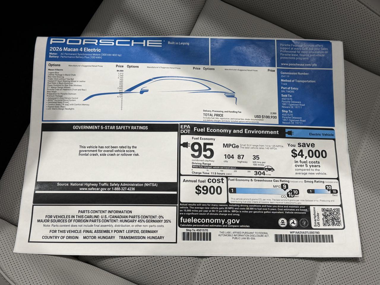 2026 Porsche Macan Electric 4 Newark DE