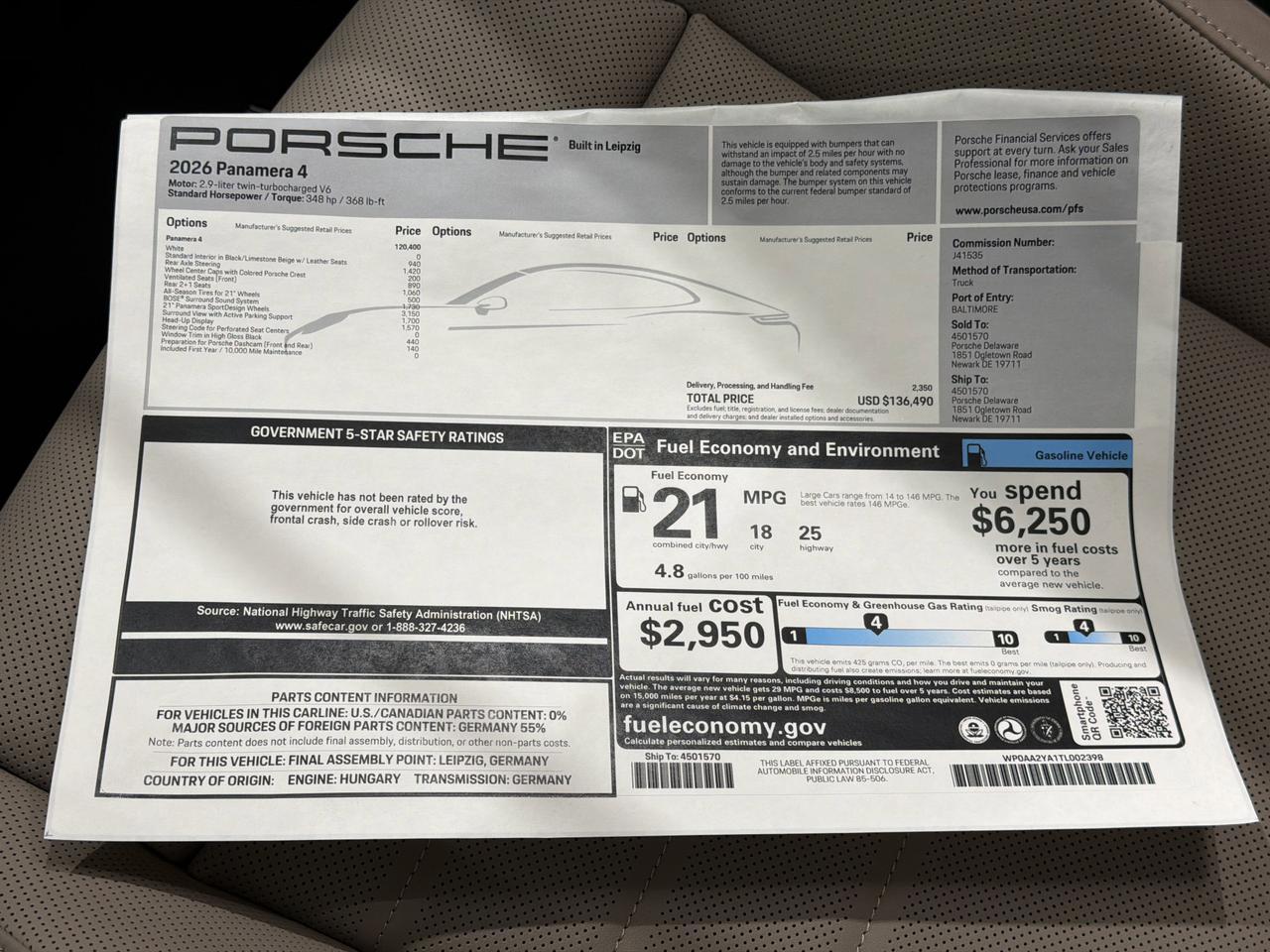 2026 Porsche Panamera Newark DE