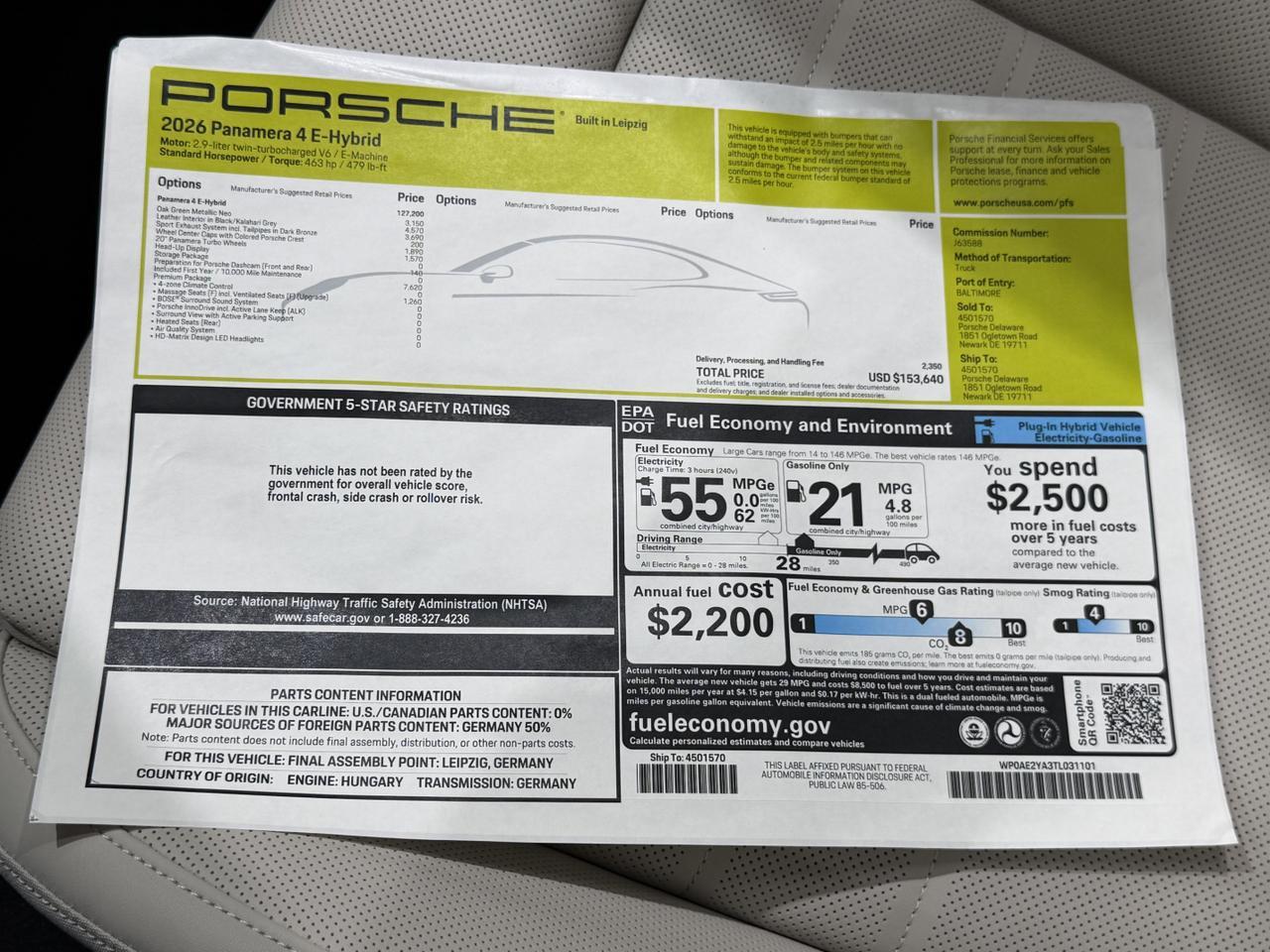 2026 Porsche Panamera 4 E-Hybrid Newark DE