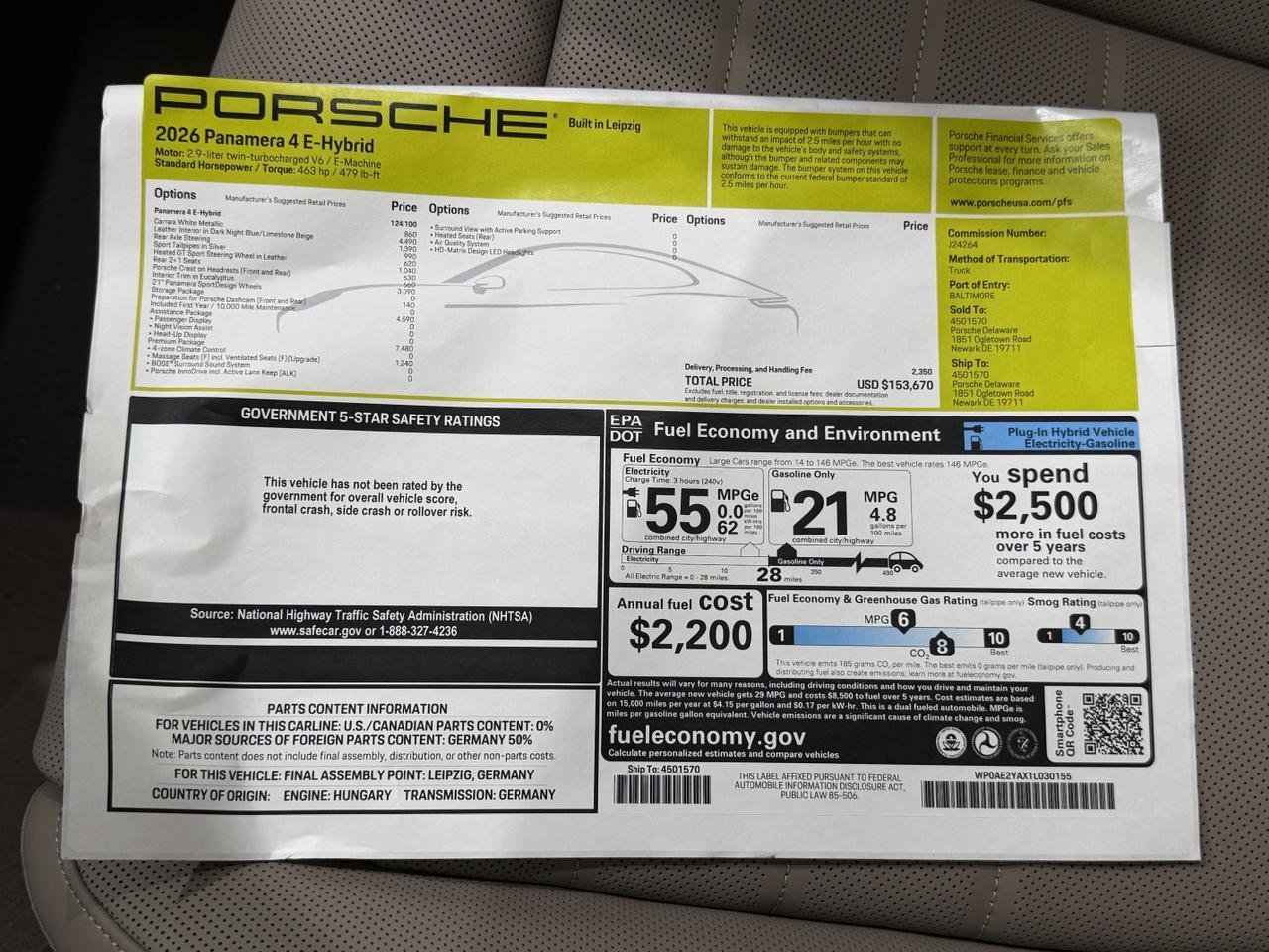 2026 Porsche Panamera 4 E-Hybrid Newark DE