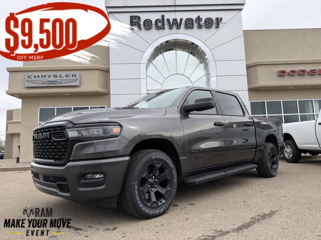 2026 Ram 1500 Express Crew Cab 4x4 | 3L Hurricane | Black Edition | Sport Hood | 20IN Wheels | Side Steps
