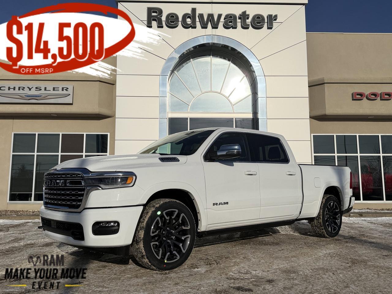 2026 Ram 1500 Limited Longhorn Crew Cab 4x4 | 3L Twin Turbo | NAV | Heated Seats | Backup Camera | Towing Prep