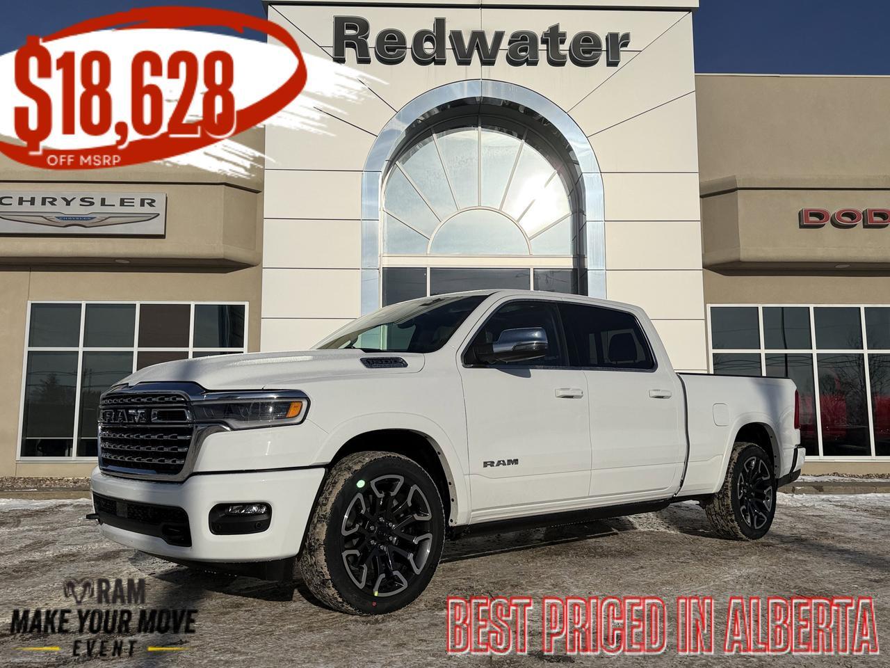 2026 Ram 1500 Limited Longhorn Crew Cab 4x4 | 3L Twin Turbo | NAV | Heated Seats | Backup Camera | Towing Prep
