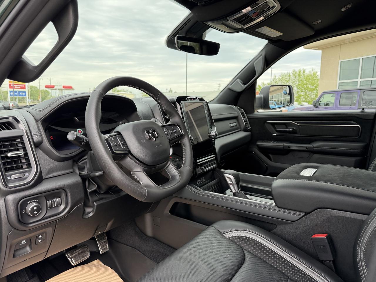 2026 Ram 1500 RHO Crew Cab 4x4 | Serrano Green | 3L Twin Turbo | Black Leather | NAV | 12IN Display | Remote Start Redwater AB