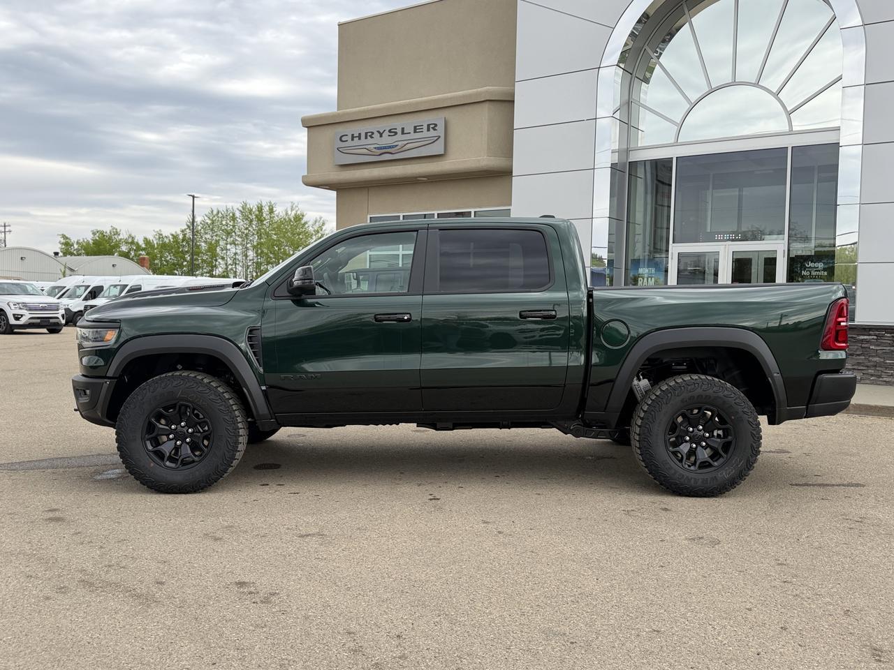 2026 Ram 1500 RHO Crew Cab 4x4 | Serrano Green | 3L Twin Turbo | Black Leather | NAV | 12IN Display | Remote Start Redwater AB