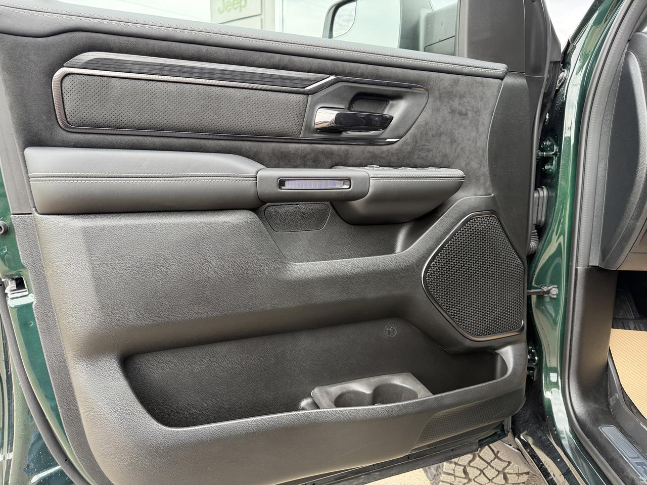 2026 Ram 1500 RHO Crew Cab 4x4 | Serrano Green | 3L Twin Turbo | Black Leather | NAV | 12IN Display | Remote Start Redwater AB