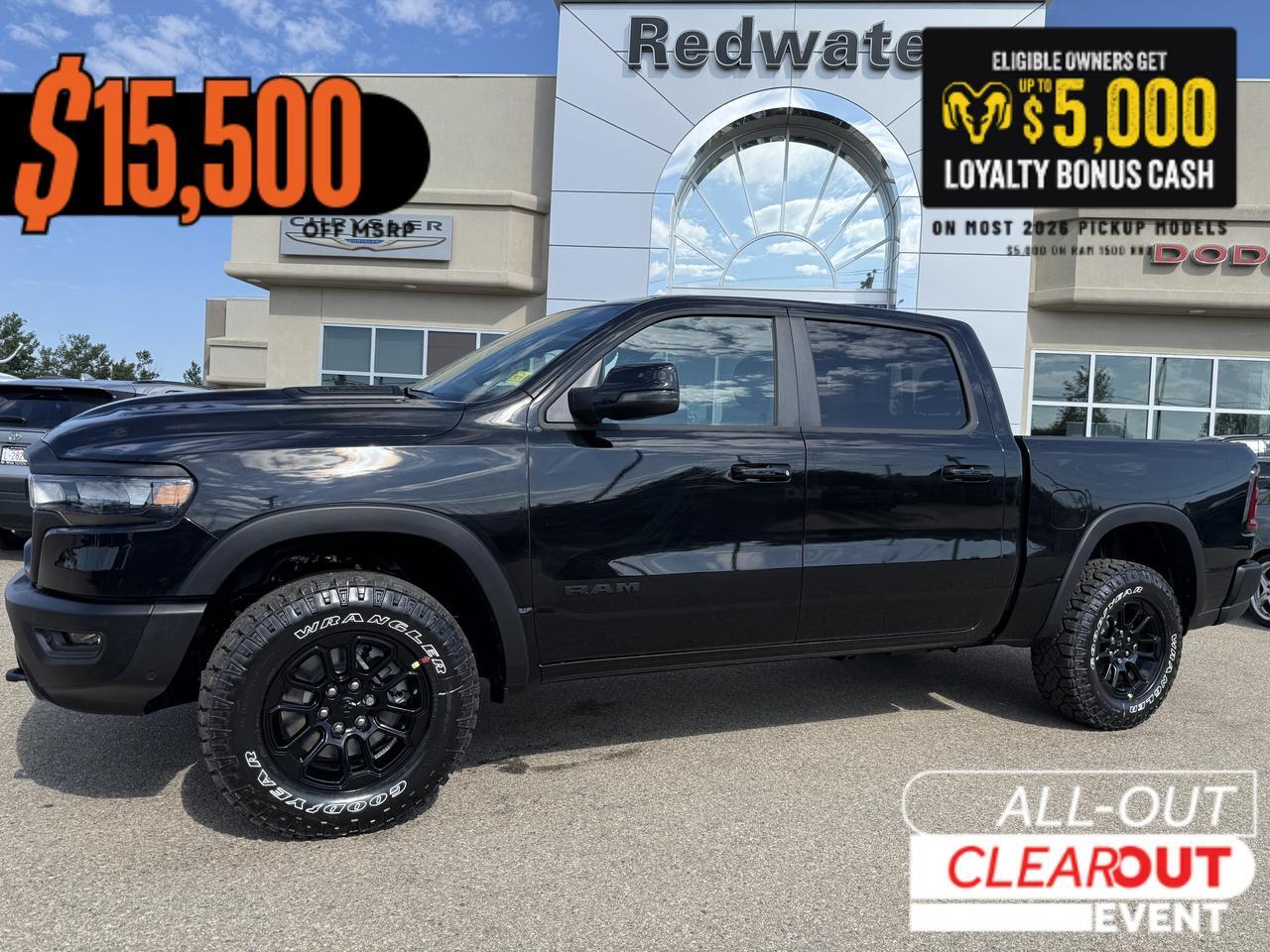 2026 Ram 1500 Rebel Crew Cab | 3L Hurricane | NAV | 12IN Display | Heated Seats | Apple CarPlay