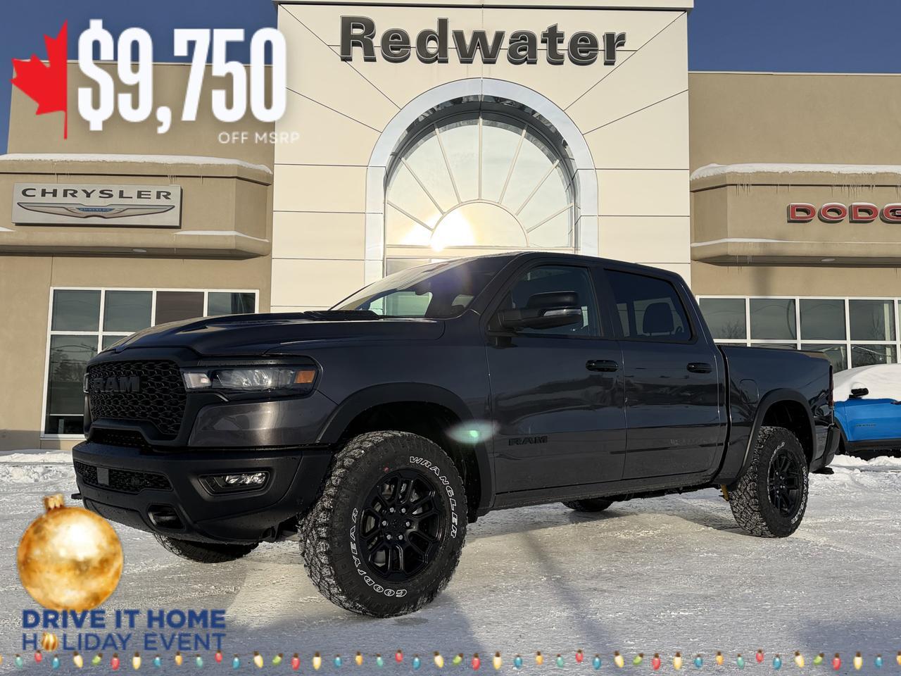 2026 Ram 1500 Rebel Crew Cab 4x4 | 3.0L Hurricane Twin Turbo | Pano Sunroof | 14.4" Touchscreen | Heated Vented