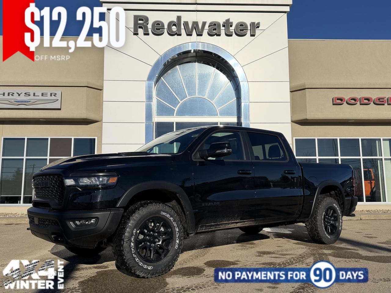 2026 Ram 1500 Rebel Crew Cab 4x4 | 3L Hurricane | 12IN Touchscreen | NAV | Alpine Audio | Remote Start | Towing