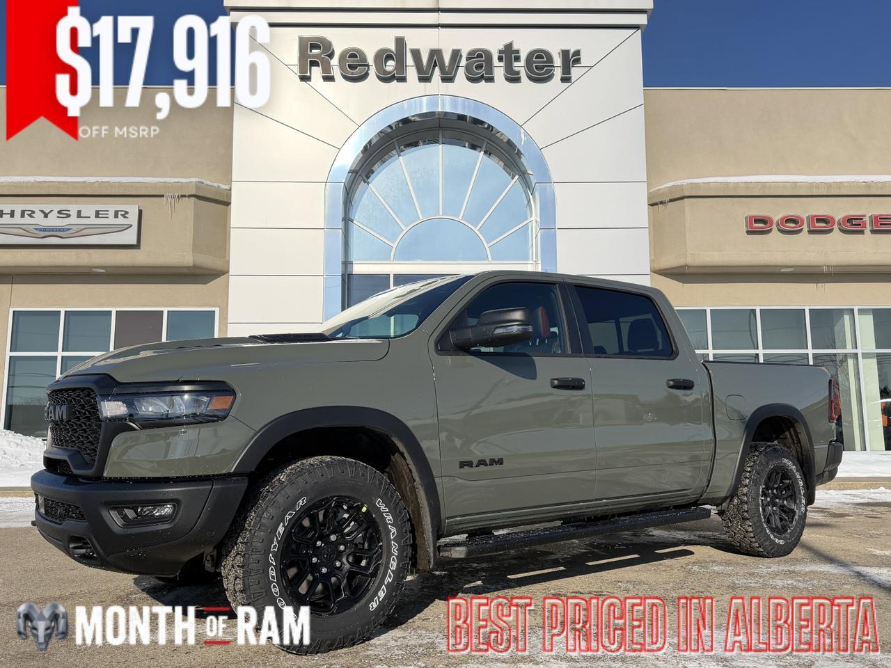2026 Ram 1500 Rebel Crew Cab 4x4 | 3L Hurricane | Canyon Lake | 12IN Touchscreen | NAV | Remote Start | Sport Hood