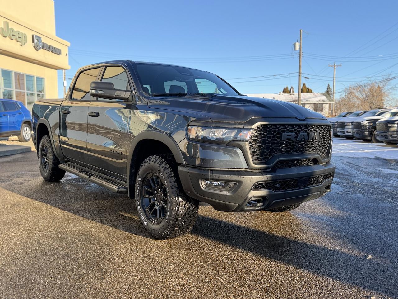 2026 Ram 1500 Rebel Crew Cab 4x4 | 3L Hurricane | Forged Blue | Remote Tailgate | Wireless Charging Pad Redwater AB