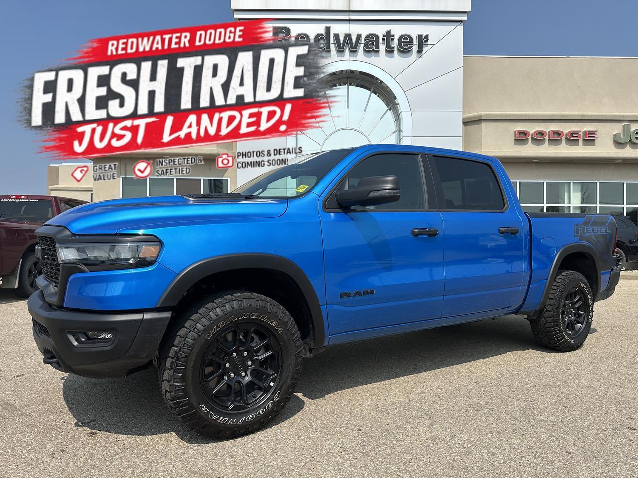 2026 Ram 1500 Rebel Crew Cab 4x4 | 3L Hurricane | Low KMs | Hydro Blue | NAV | 12IN Display | Heated Front Seats