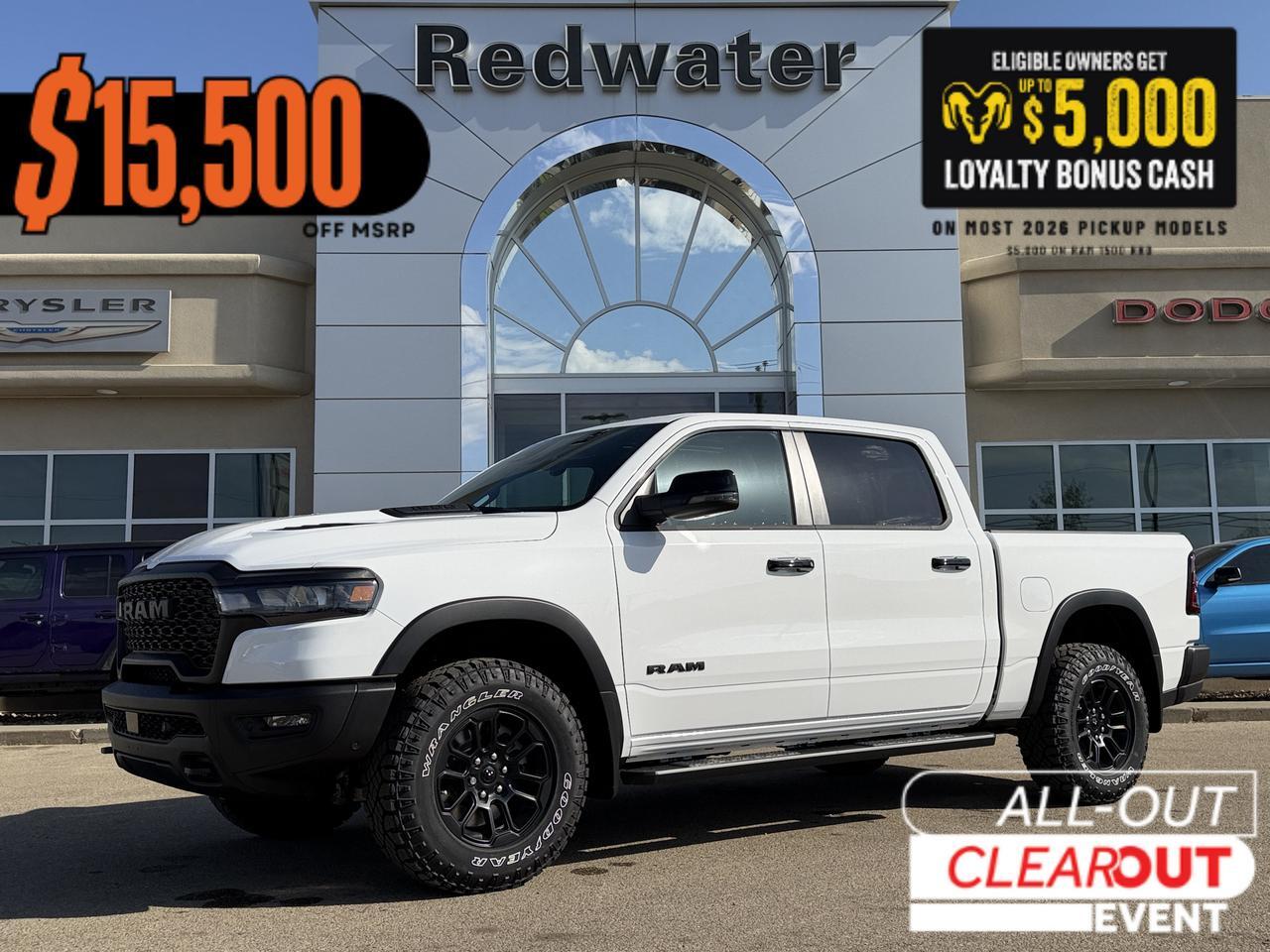 2026 Ram 1500 Rebel Crew Cab 4x4 | 3L Twin Turbo | Pano Sunroof | Leather | Heated Vented Seats