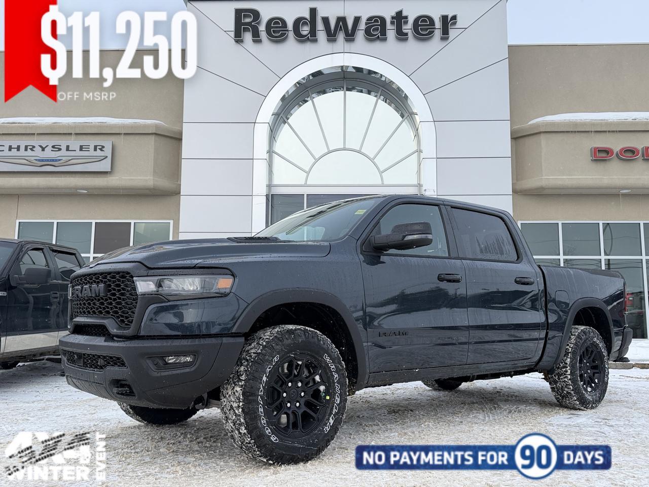 2026 Ram 1500 Rebel Crew Cab 4x4 | Forged Blue | 3L Twin Turbo | NAV | Remote Start | Backup Camera
