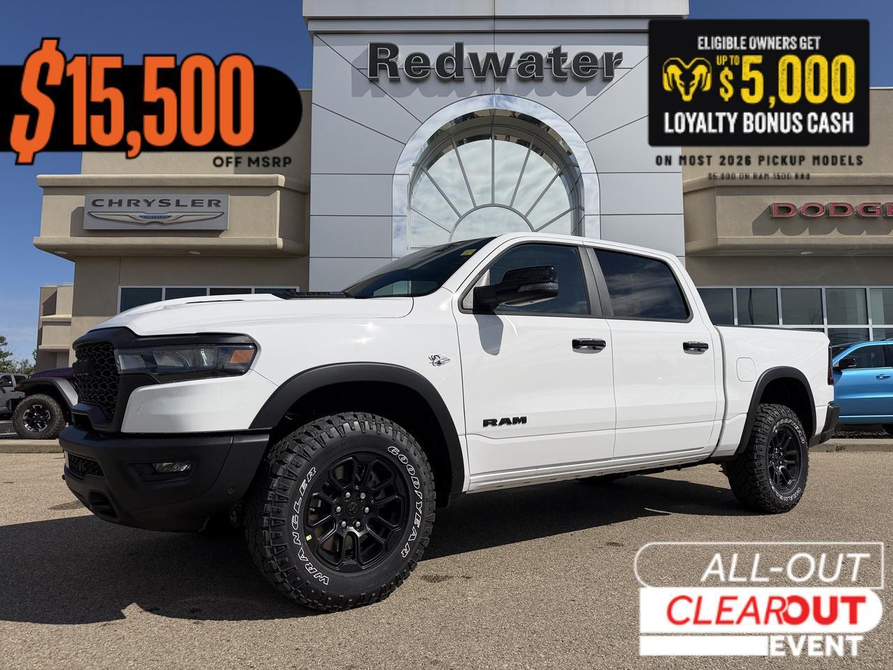 2026 Ram 1500 Rebel Crew Cab 4x4 | HEMI V8 | NAV | Pano Sunroof | Heated Vented Leather Seats | eTorque