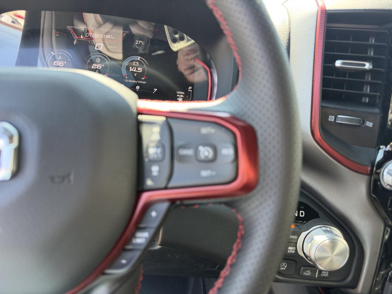2026 Ram 1500 Rebel Crew Cab 4x4 | HEMI V8 | eTorque Hybrid | Black Red Interior | NAV | Heated Seats | Towing Redwater AB