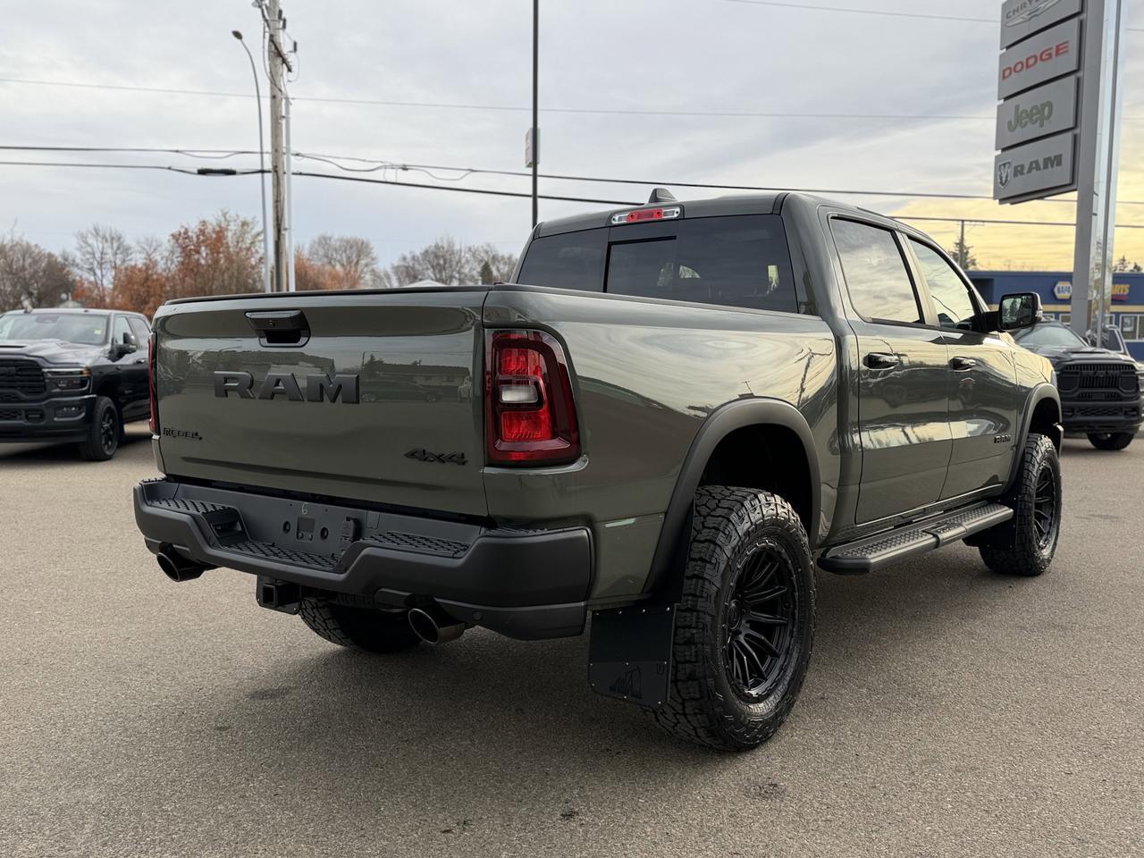 2026 Ram 1500 Rebel Crew Cab 4x4 | Rig Ready RAM - Shake n Bake | Leather | Pano Sunroof | NAV | Heated Vented Sea Redwater AB