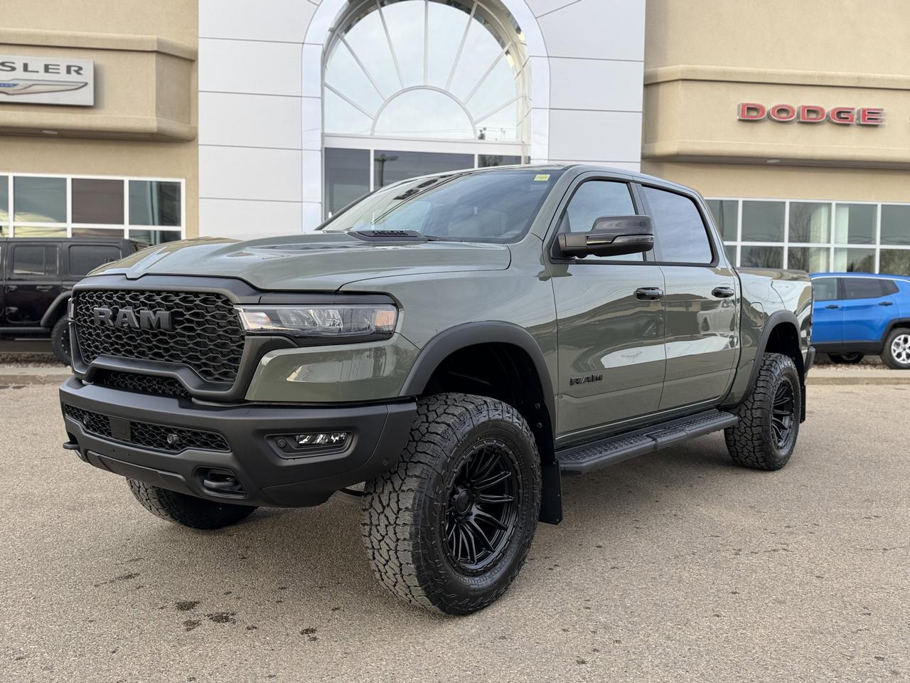 2026 Ram 1500 Rebel Crew Cab 4x4 | Rig Ready RAM - Shake n Bake | Leather | Pano Sunroof | NAV | Heated Vented Sea Redwater AB