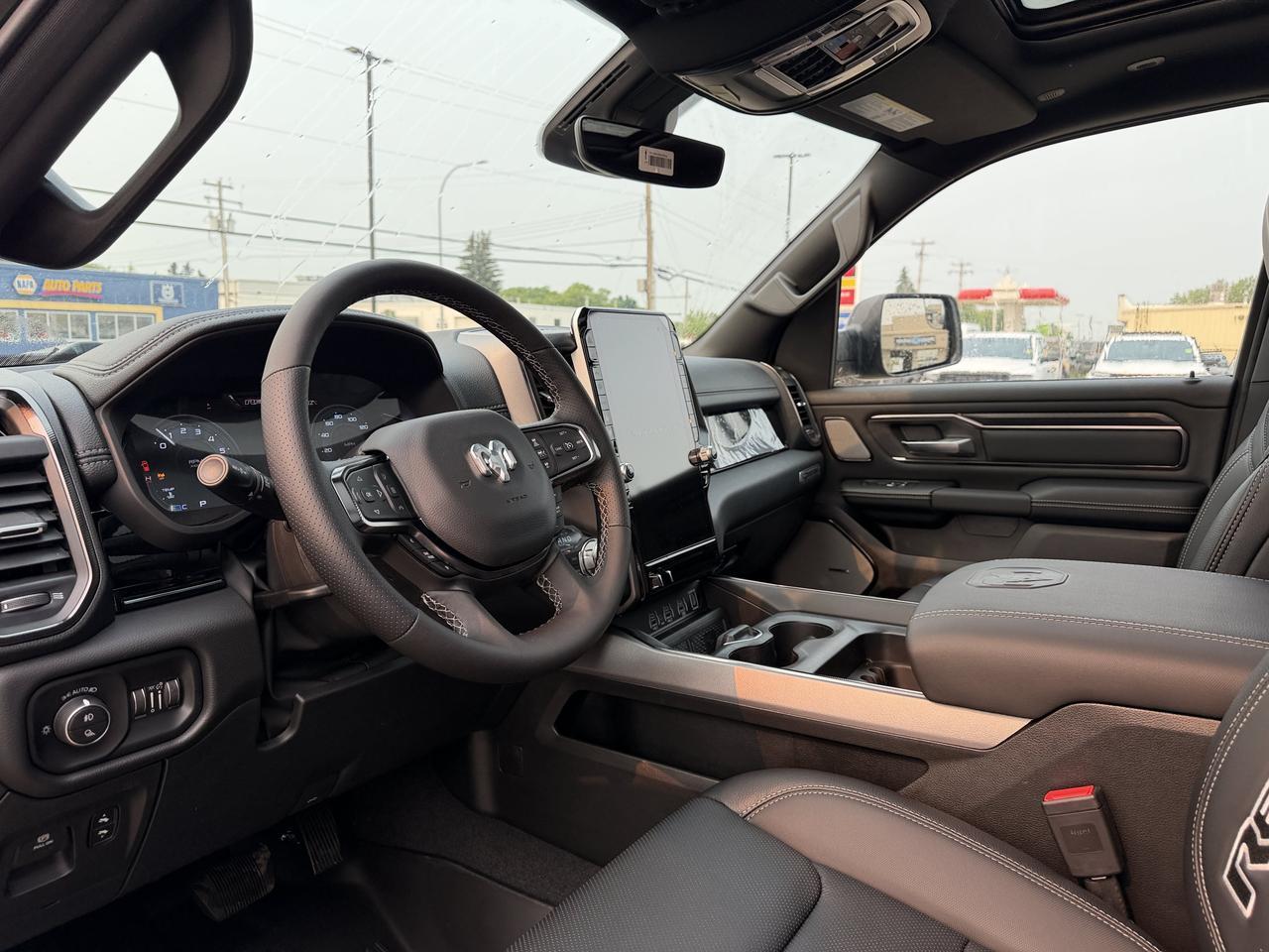 2026 Ram 1500 Rebel Crew Cab 4x4 | Serrano Green | NAV | Panoramic Sunroof | Luxury Leather | Heated Vented Redwater AB
