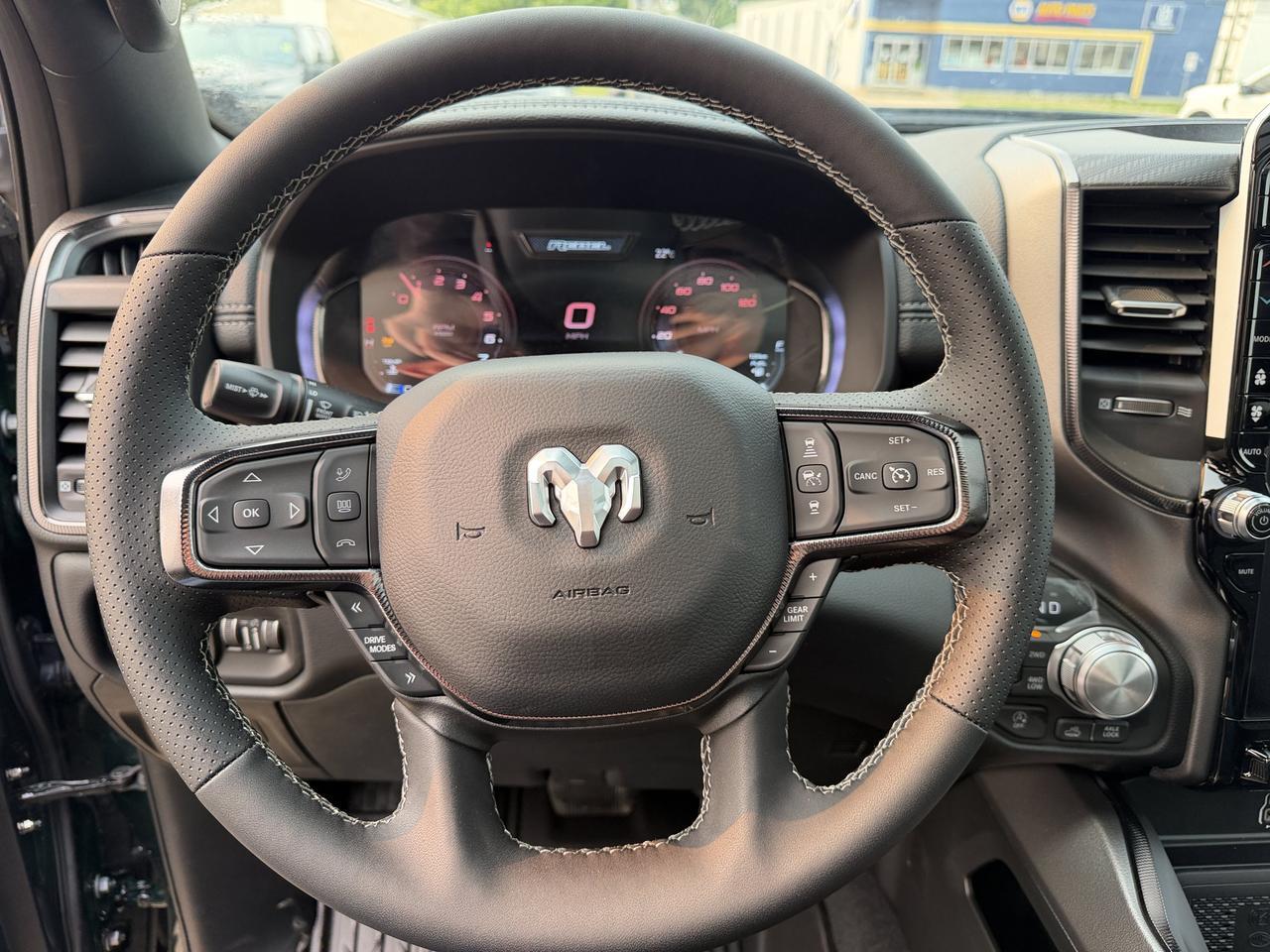 2026 Ram 1500 Rebel Crew Cab 4x4 | Serrano Green | NAV | Panoramic Sunroof | Luxury Leather | Heated Vented Redwater AB