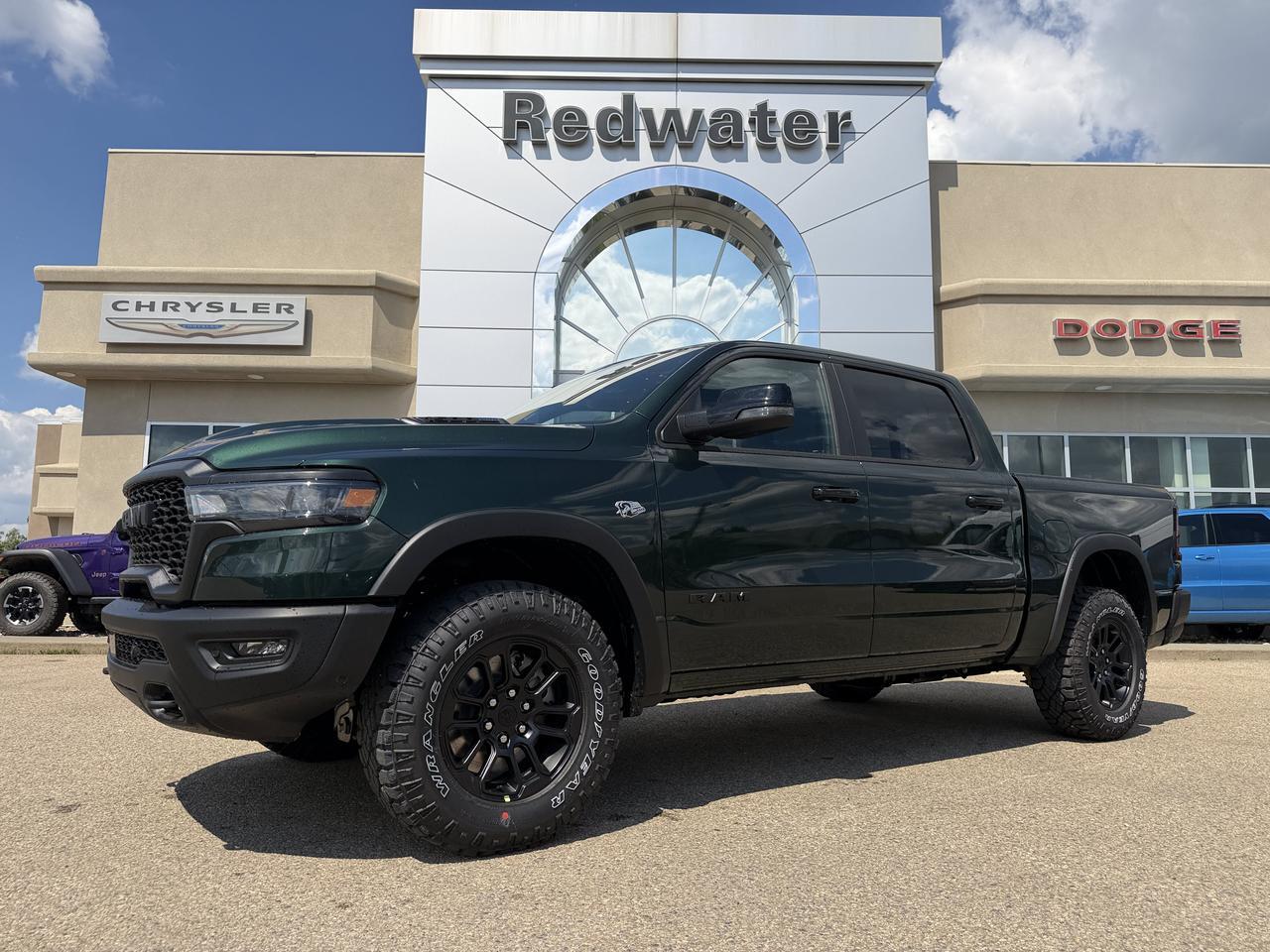2026 Ram 1500 Rebel Crew Cab 4x4 | Serrano Green | eTorque Hybrid | NAV | Pano Sunroof | Heated Vented Leather