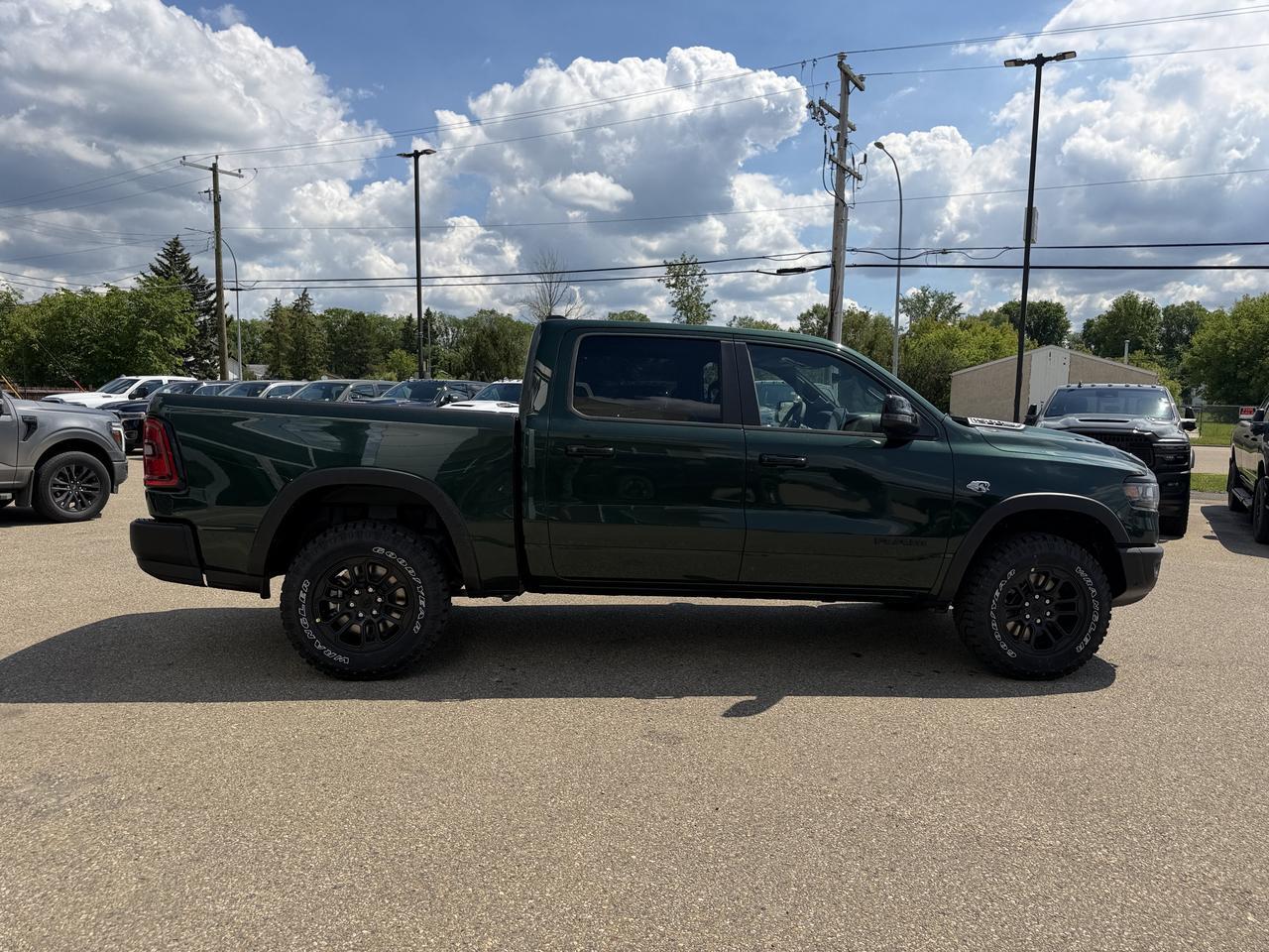2026 Ram 1500 Rebel Crew Cab 4x4 | Serrano Green | eTorque Hybrid | NAV | Pano Sunroof | Heated Vented Leather Redwater AB