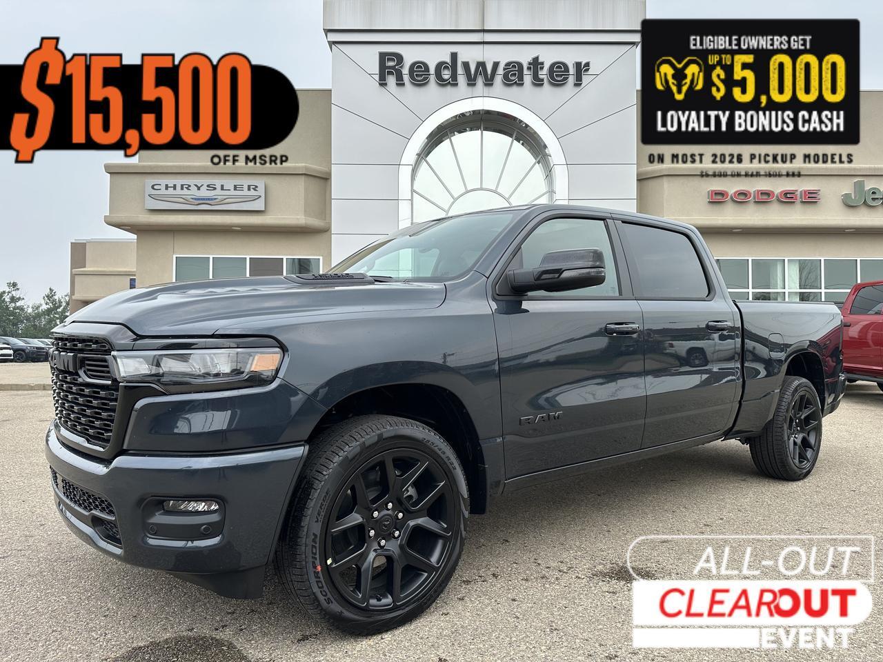 2026 Ram 1500 Sport Crew Cab 4x4 | 3L Hurricane | 12IN Touchscreen | NAV | Heated Vented Leather | Pano Sunroof