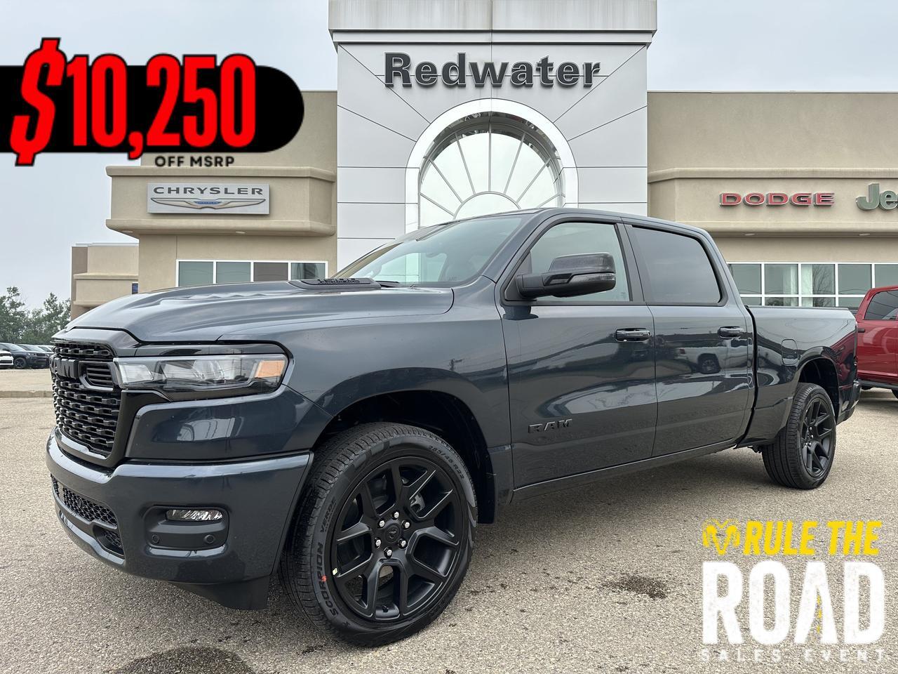 2026 Ram 1500 Sport Crew Cab 4x4 | 3L Hurricane | 12IN Touchscreen | NAV | Heated Vented Leather | Pano Sunroof