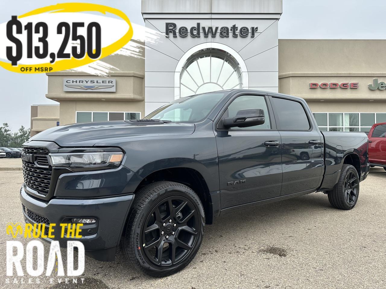 2026 Ram 1500 Sport Crew Cab 4x4 | 3L Hurricane | 12IN Touchscreen | NAV | Heated Vented Leather | Pano Sunroof
