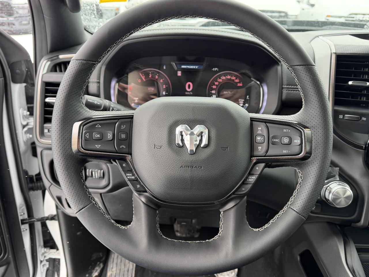 2026 Ram 1500 Sport Crew Cab 4x4 | 3L Hurricane | Pano Sunroof | NAV | Heated Seats | Alpine Audio Redwater AB