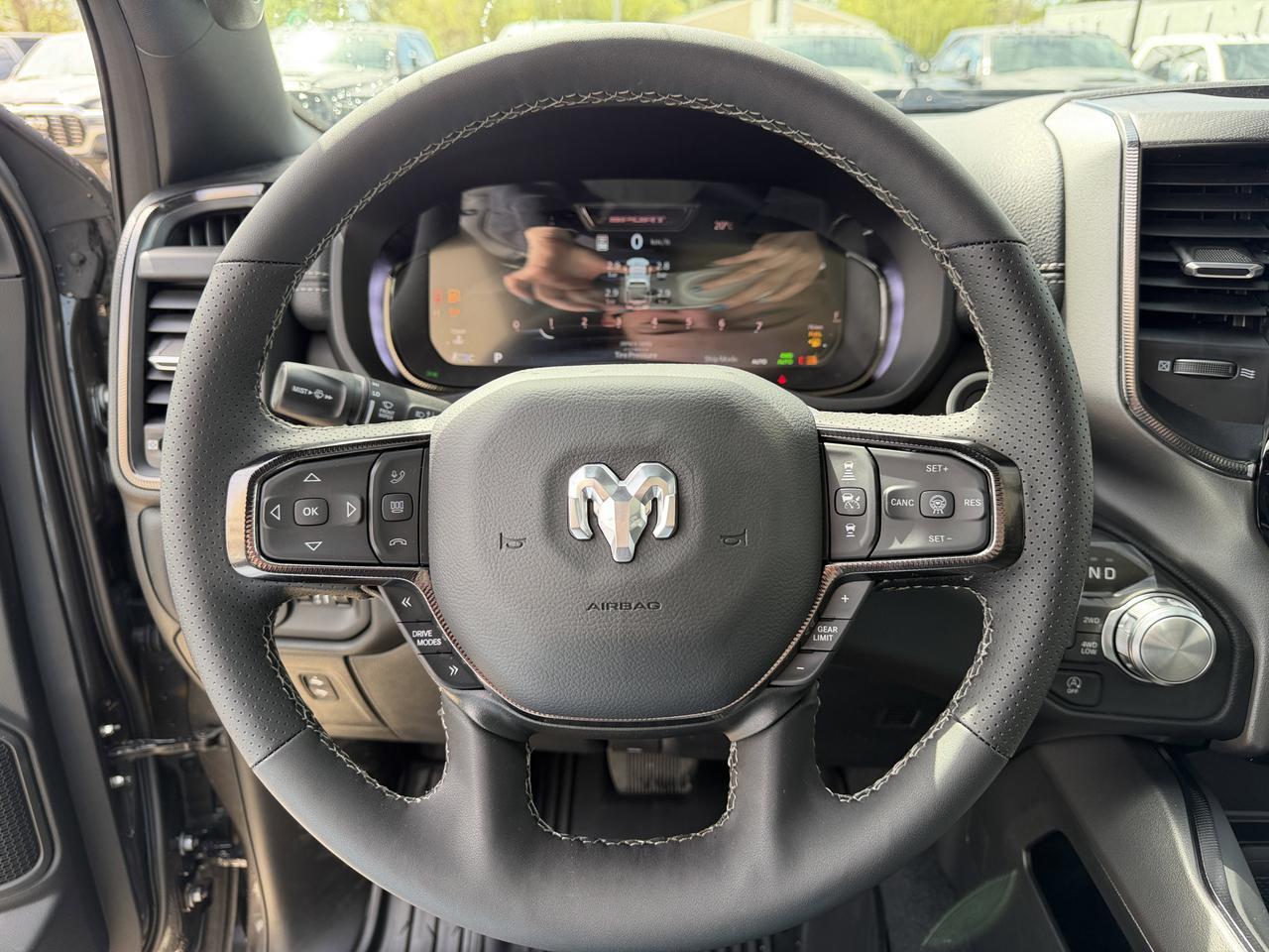 2026 Ram 1500 Sport Crew Cab 4x4 | HEMI V8 | Pano Sunroof | 12IN Display | NAV | Heated Seats | Granite Crystal Redwater AB