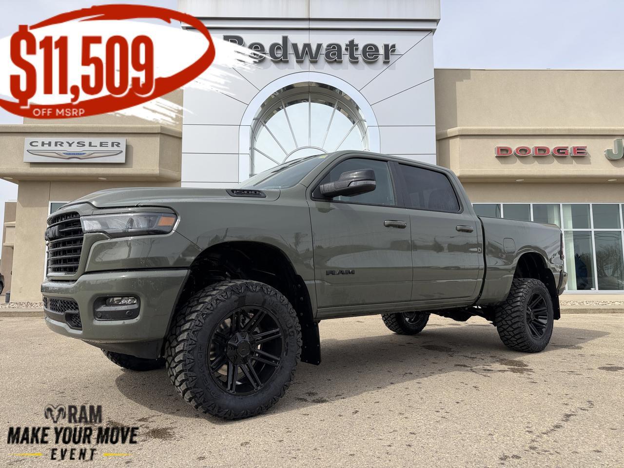 2026 Ram 1500 Sport Crew Cab 4x4 | Rig Ready Ram | 3L Twin Turbo | 12IN Touchscreen | NAV | Heated Seats