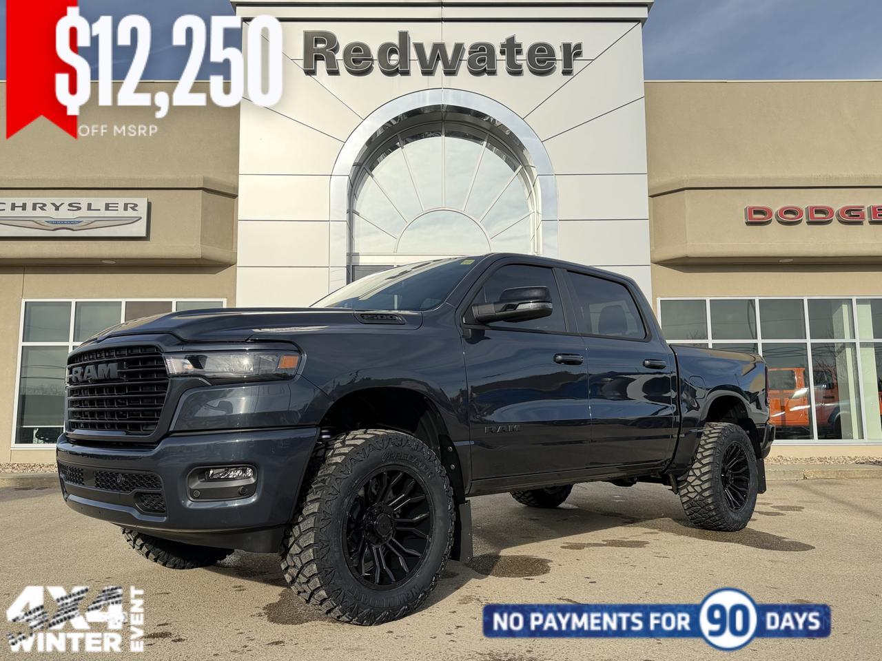 2026 Ram 1500 Sport Crew Cab 4x4 | Rig Ready Ram | DORY | Ready Lift | 20" Rims | 35" Mud Tires | Trigger Flaps