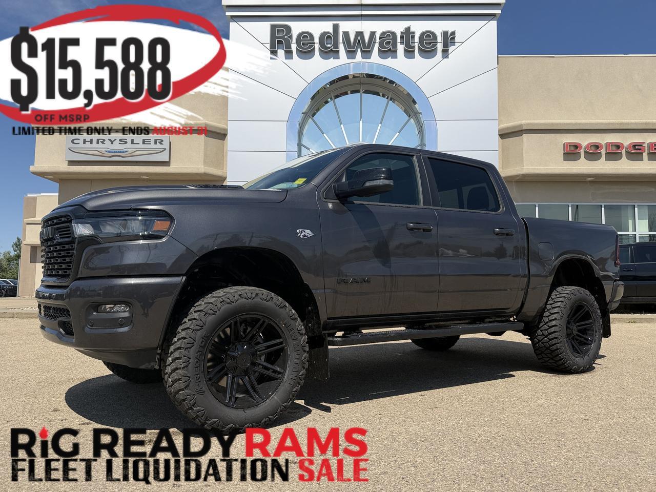 2026 Ram 1500 Sport Crew Cab 4x4 | Rig Ready Ram | HEMI V8 | Night Edition | Black Leather | Pano Sunroof | NAV