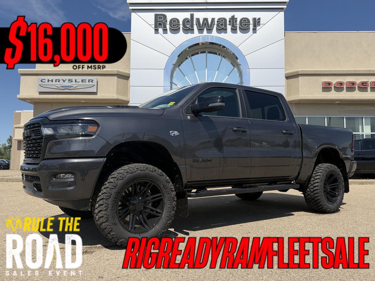 2026 Ram 1500 Sport Crew Cab 4x4 | Rig Ready Ram | KYLE | 6" Lift Kit | Hemi | 20" Wheels | 35" Tires | Pano Roof