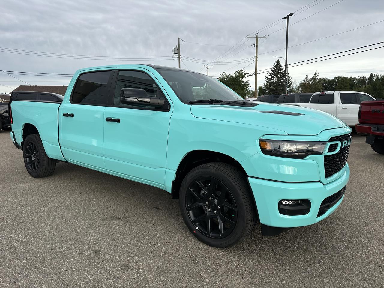 2026 Ram 1500 Sport Crew Cab 4x4 | TOOTH PASTE | Custom Wrap | Pano Sunroof | Heated & Vented Seats | NAV Redwater AB