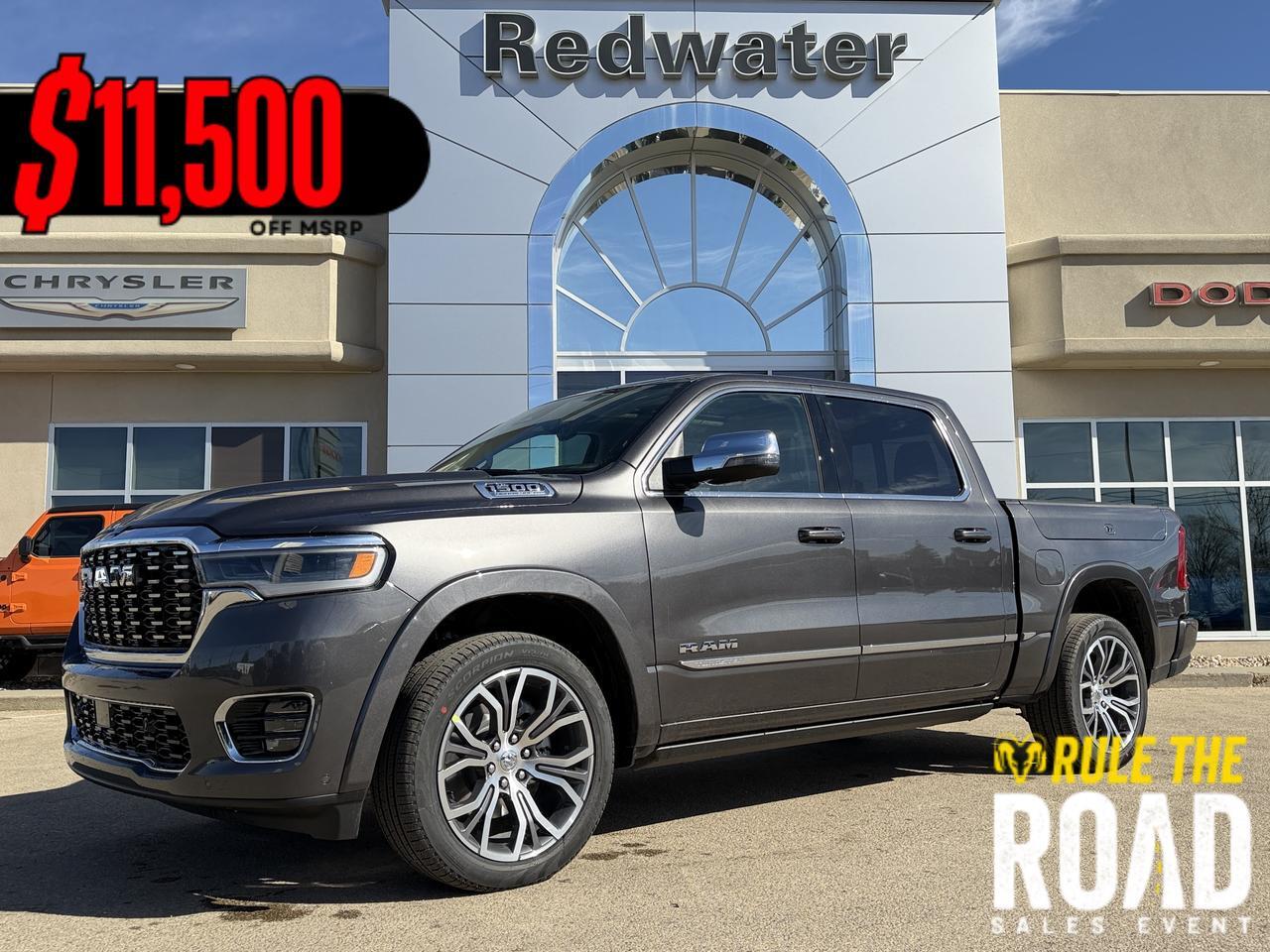 2026 Ram 1500 Tungsten Crew Cab 4x4 | 3L Hurricane | Massaging Leather | Dual Sunroof | Power Boards | 22IN Wheels