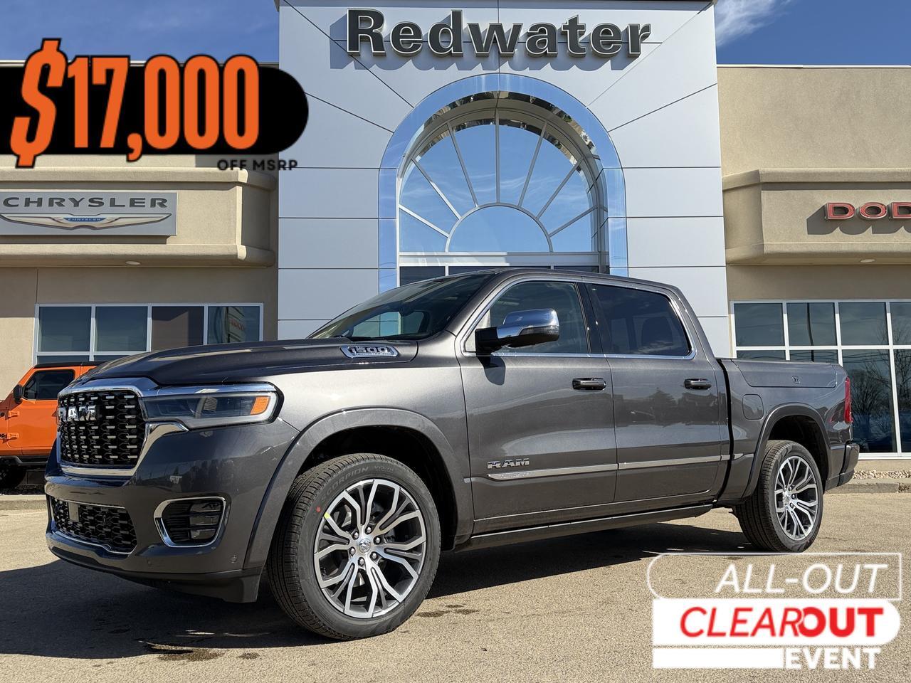 2026 Ram 1500 Tungsten Crew Cab 4x4 | 3L Hurricane | Massaging Leather | Dual Sunroof | Power Boards | 22IN Wheels