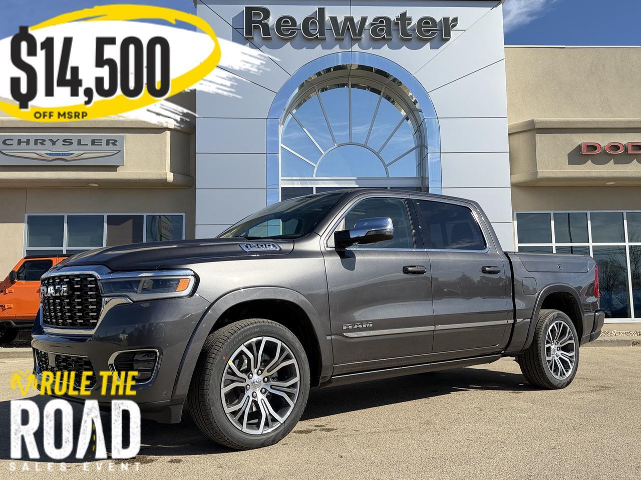 2026 Ram 1500 Tungsten Crew Cab 4x4 | 3L Hurricane | Massaging Leather | Dual Sunroof | Power Boards | 22IN Wheels