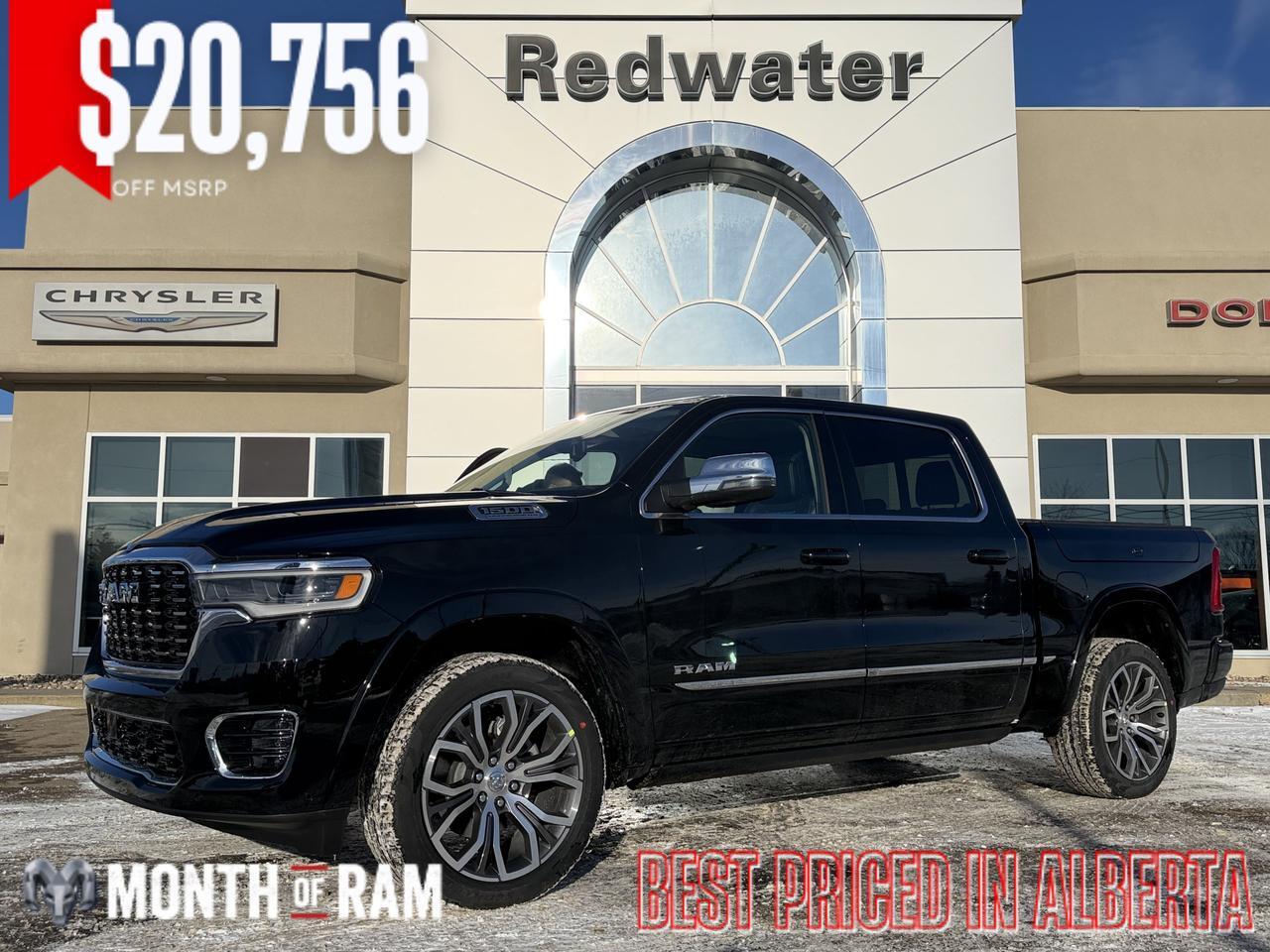 2026 Ram 1500 Tungsten Crew Cab 4x4 | 3L Hurricane | Premium Leather | Dual Pane Sunroof | NAV | 22IN Wheels