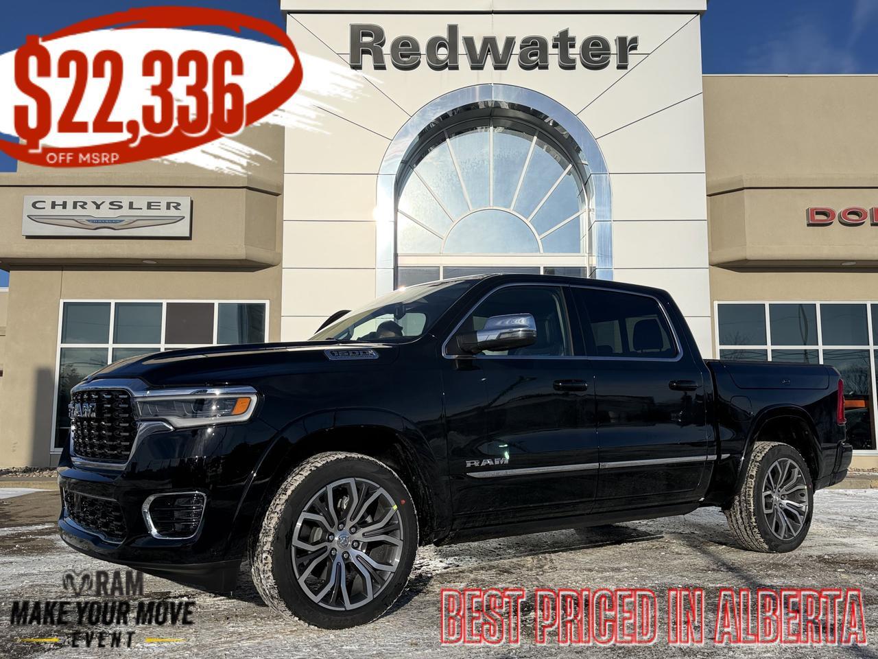 2026 Ram 1500 Tungsten Crew Cab 4x4 | 3L Hurricane | Premium Leather | Dual Pane Sunroof | NAV | 22IN Wheels