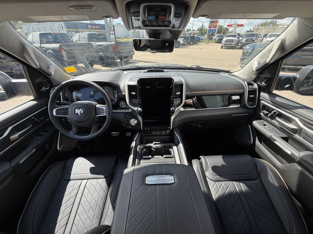 2026 Ram 1500 Tungsten Crew Cab 4x4 | 3L Twin Turbo | Serrano Green | Black Leather | Massaging Seats | Sunroof Redwater AB