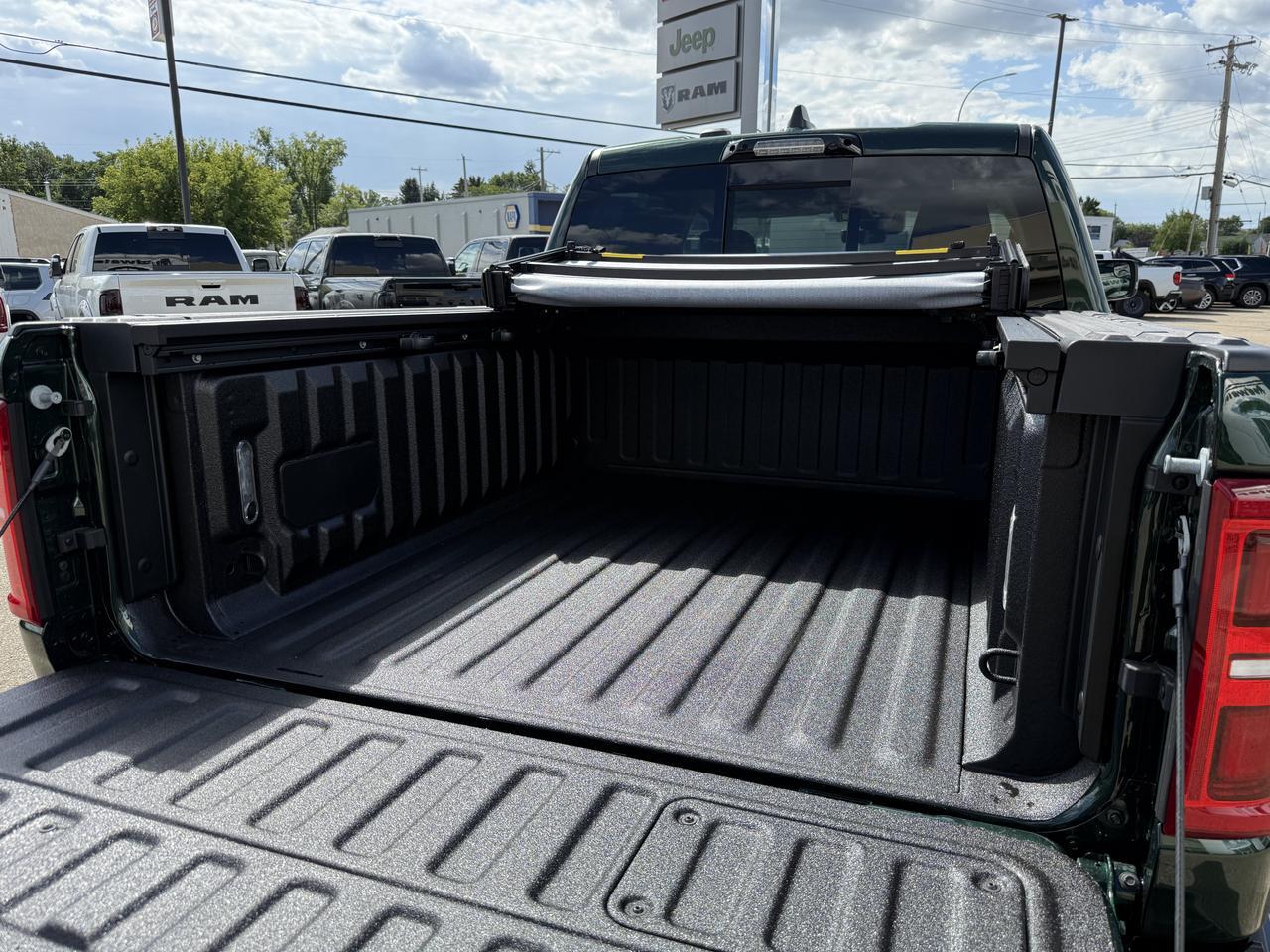 2026 Ram 1500 Tungsten Crew Cab 4x4 | 3L Twin Turbo | Serrano Green | Black Leather | Massaging Seats | Sunroof Redwater AB
