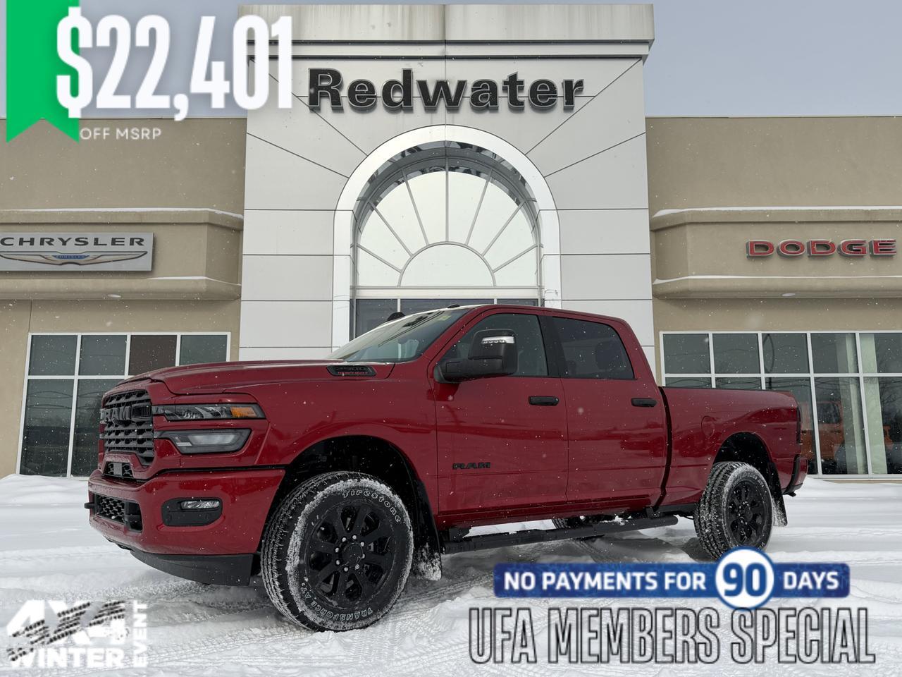 2026 Ram 2500 Big Horn Night Edition Crew Cab 4x4 | NAV | 12IN Display | 20IN Wheels | Remote Start | Molten Red
